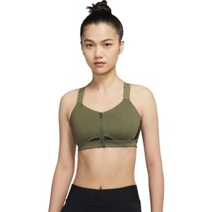 Nike NK DF ALPHAS HS FRONT ZIP B Női sportmelltartó, khaki, méret