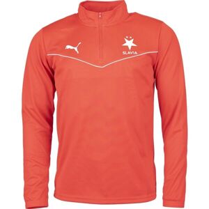 Puma TEAMRISE 1 4 ZIP TOP JR Fiú pulóver, piros, méret