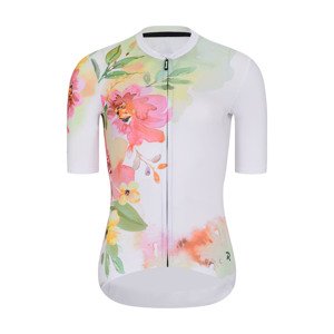 RIVANELLE BY HOLOKOLO Rövid ujjú kerékpáros mez - FLOWERY LADY - fehér/rózsaszín/zöld