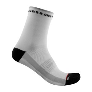 CASTELLI Klasszikus kerékpáros zokni - ROSSO CORSA 11 LADY - fehér/fekete