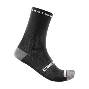 CASTELLI Klasszikus kerékpáros zokni - ROSSO CORSA PRO 15 - fekete