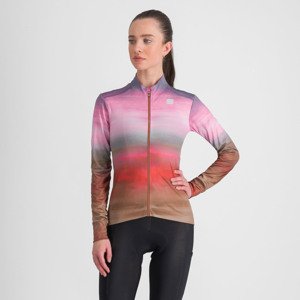 SPORTFUL Hosszú ujjú kerékpáros mez - FLOW SUPERGIARA THERMAL - rózsaszín/barna