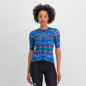 SPORTFUL Rövid ujjú kerékpáros mez - GLITCH BOMBER - kék