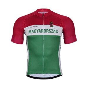 BONAVELO Rövid ujjú kerékpáros mez - HUNGARY - fehér/piros/zöld