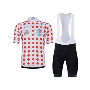 BONAVELO Rövid kerékpáros mez rövidnadrággal - TOUR DE FRANCE 2024 - piros/fehér/fekete