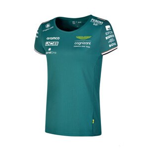 Aston Martin környakú póló, csapat, női, zöld, 2023