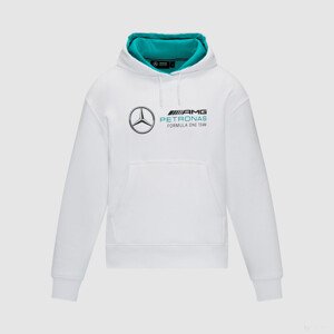 Mercedes kapucnis pulóver, túlméretes, női, fehér