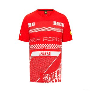 Ferrari Grafika póló, Férfi, Piros