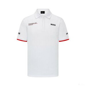 Porsche galléros póló, csapat, fehér, 2023