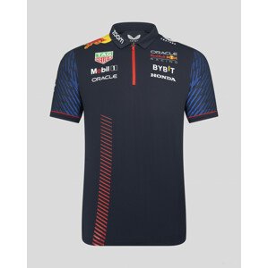 Red Bull Racing galléros póló, csapat, kék, 2023